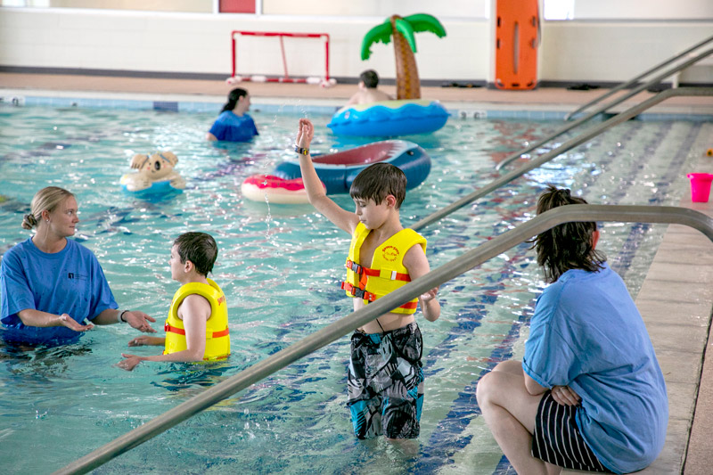 The Michael S. Dukakis Aquatic Center at NECC where students learn physical education, swim skills, and water safety