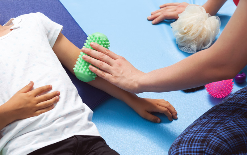 Massage roll in sensory therapy