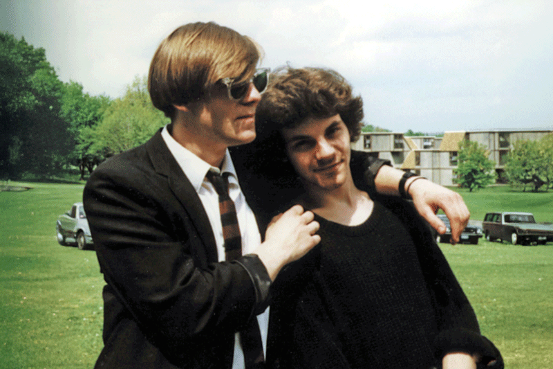 The author, Michael John Carley, as a Hampshire College undergrad with the artist (and college-best bud), Johan Westenburg.