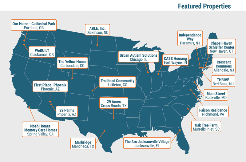 Map of “A Place in the World” properties across the U.S.