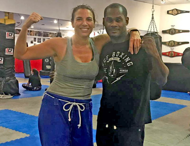 Gina Moravcik with her trainer Joe