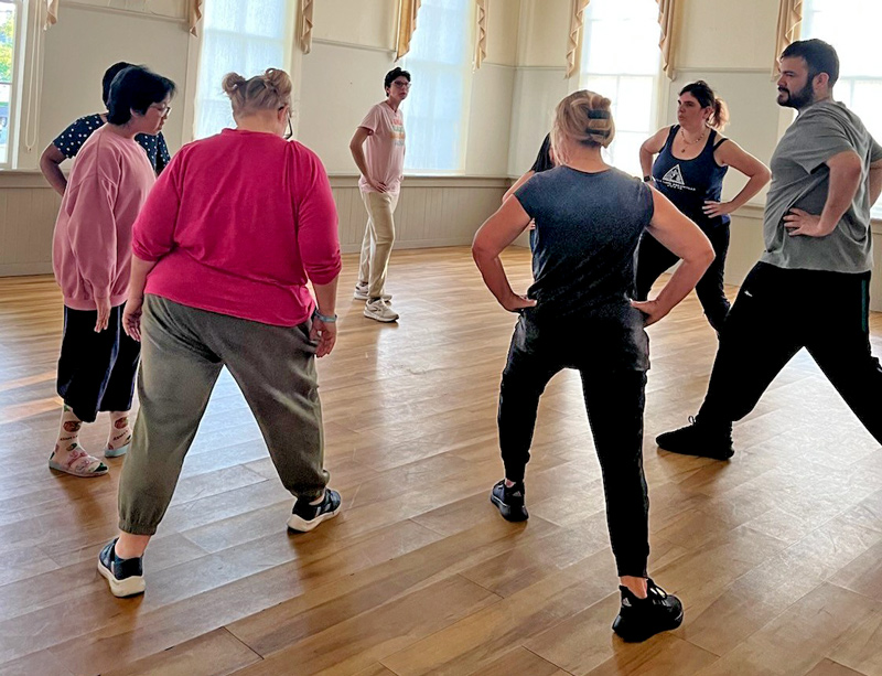 Dance and Movement Class stretches out as the session gets going on a Wednesday night