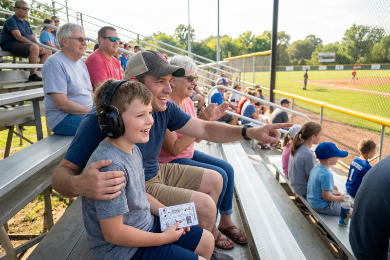 Autism Family at a Community Baseball Game