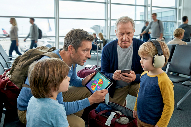 Autistic Boy Traveling in Airport Using Regulation Strategies