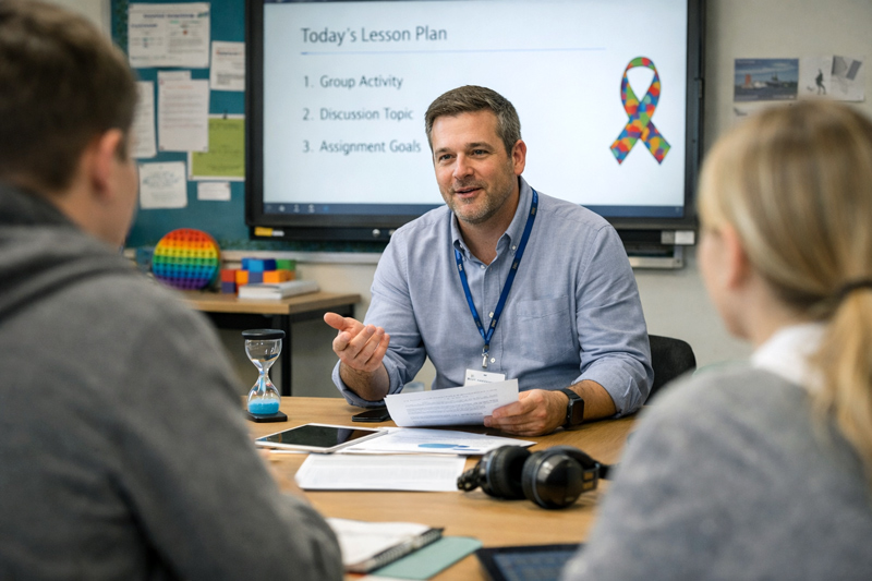 College Professor Instructing Neurodivergent Students