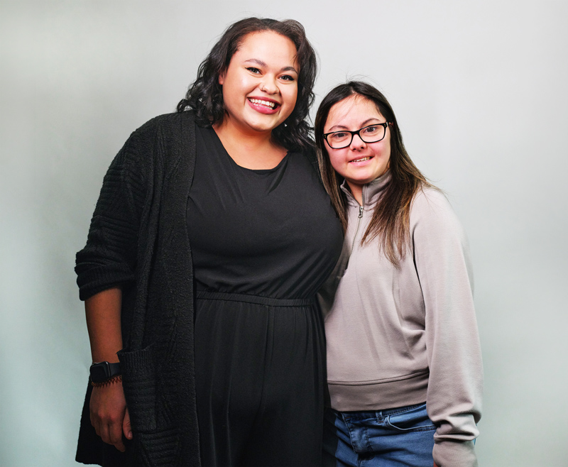 DSP Shayna Stroh with a participant for the #MoreThanWork campaign