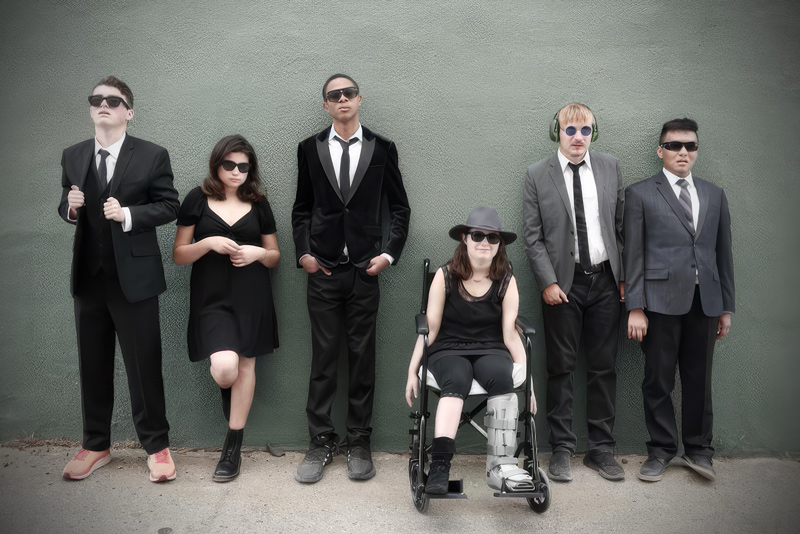 Express Yourself participants during the filming of "Let My Typin' Let You See," one of the program's original music videos.