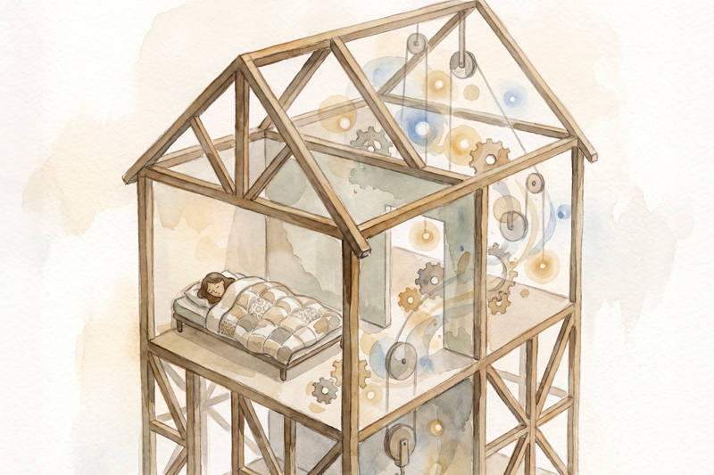 House Structure Supporting Resting Figure