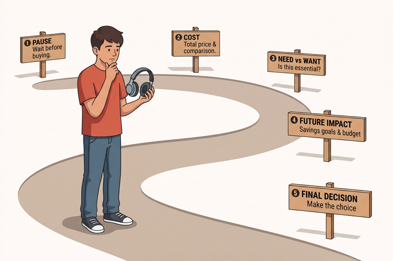 Teen Following Five Step Financial Decision Path