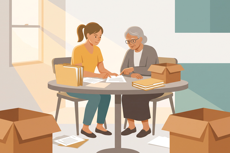 Woman And Mother Organizing Disability Records
