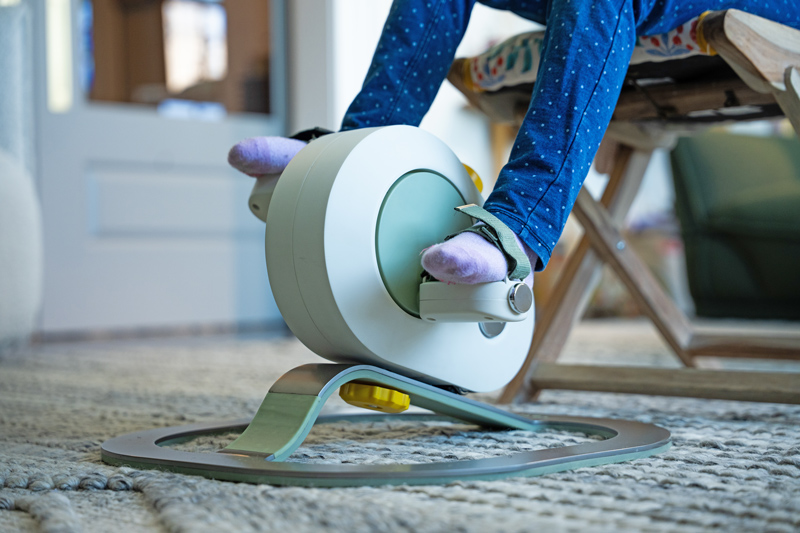 Tovie is a compact floor cycle designed to provide proprioceptive input through movement, helping children support self-regulation during learning and play.